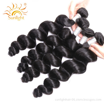 Free sample  Brazilian Raw Virgin Cuticle Aligned Human Hair  Loose Wave 3 Bundles With Closure 8"--26" Natural Color